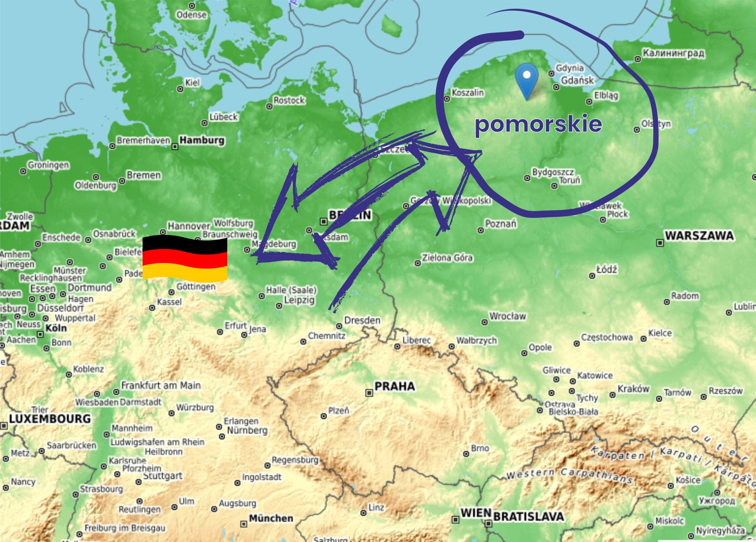 Przewóz osób Niemcy - pomorskie