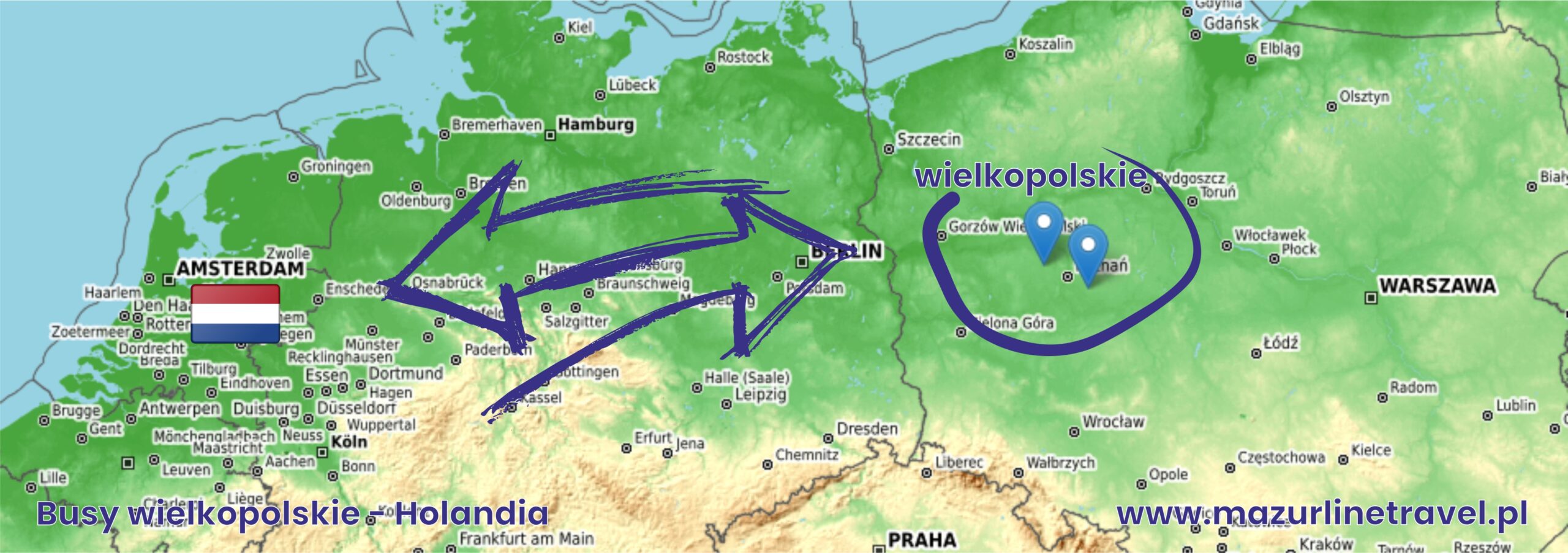 Busy osobowe z wielkopolski do Holandii